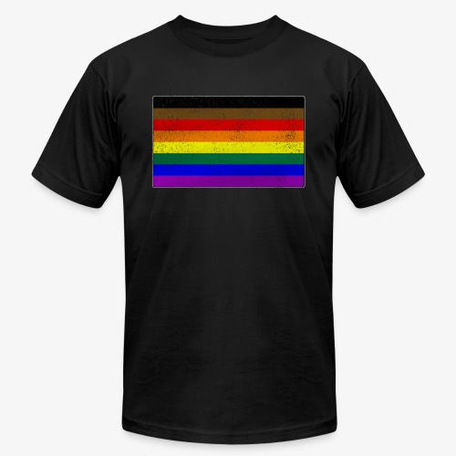 Distressed Philly LGBTQ Gay Pride Flag - Unisex Jersey T-Shirt by Bella + Canvas