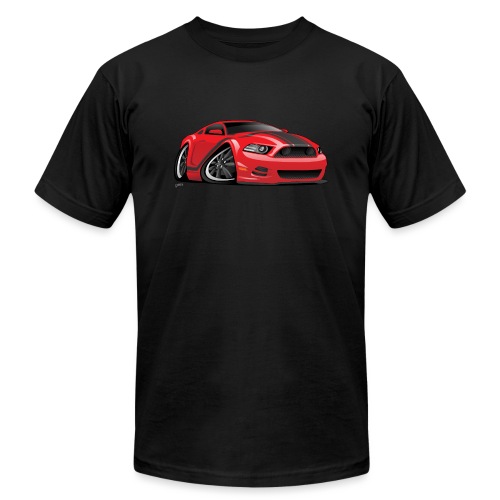 American Muscle Car Cartoon Illustration - Unisex Jersey T-Shirt by Bella + Canvas
