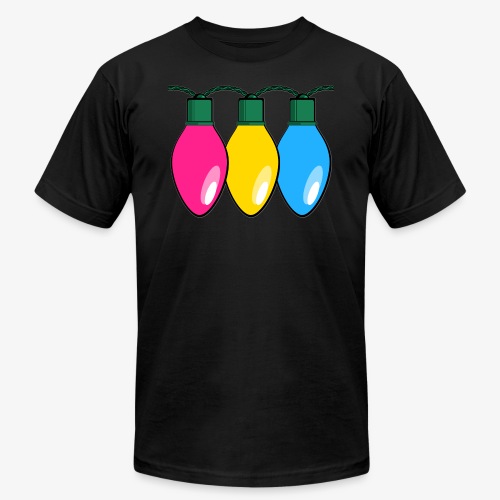 Pansexual Pride Christmas Lights - Unisex Jersey T-Shirt by Bella + Canvas
