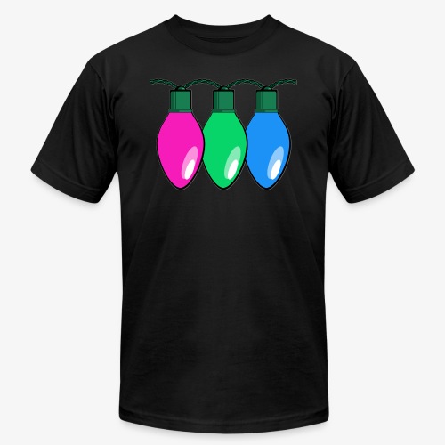 Polysexual Pride Christmas Lights - Unisex Jersey T-Shirt by Bella + Canvas