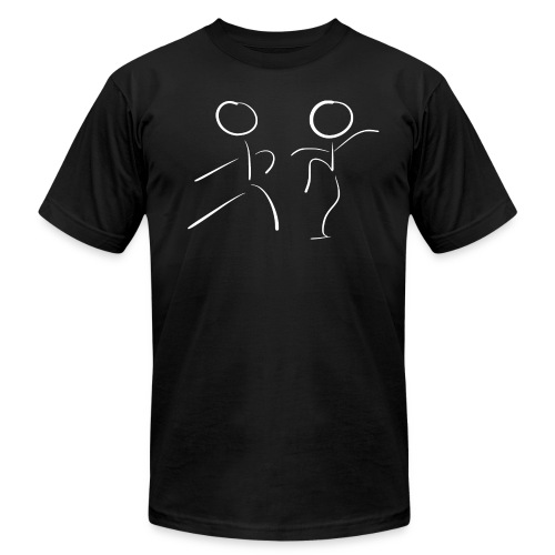Tai Chi Stick Figures in White - Unisex Jersey T-Shirt by Bella + Canvas