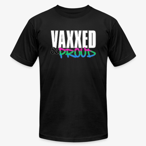 Vaxxed & Proud Polysexual Pride Flag - Unisex Jersey T-Shirt by Bella + Canvas