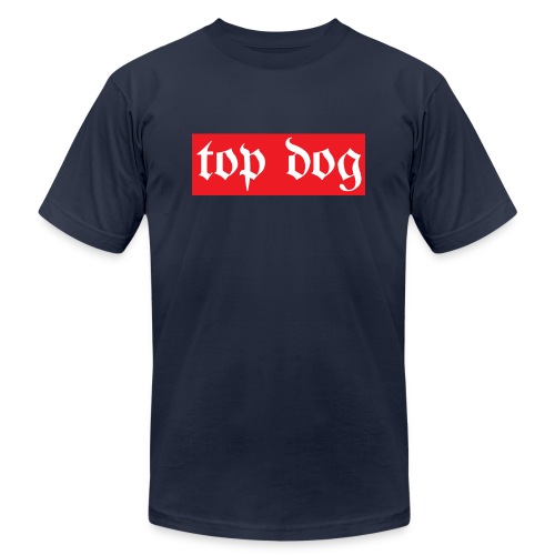 top dog red box logo - Unisex Jersey T-Shirt by Bella + Canvas