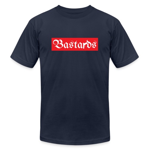 Bastards Gothic Letters Gun (Red Box Logo) - Unisex Jersey T-Shirt by Bella + Canvas