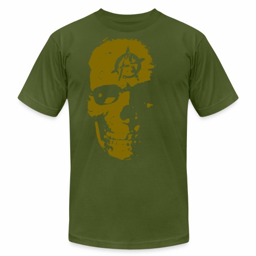 Anarchy Skull Gold Grunge Splatter Dots Gift Ideas - Unisex Jersey T-Shirt by Bella + Canvas
