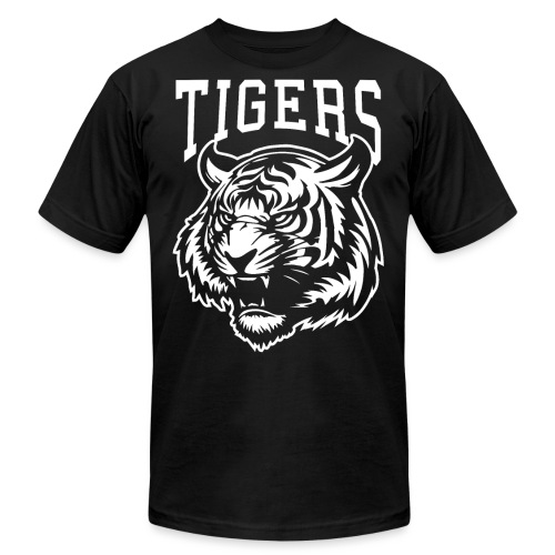 Tigers Mascot Logo for School Sports Team - Unisex Jersey T-Shirt by Bella + Canvas