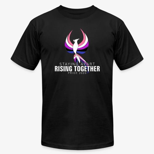 Genderfluid Staying Apart Rising Together Pride - Unisex Jersey T-Shirt by Bella + Canvas