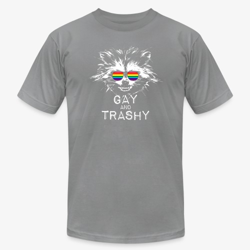 Gay and Trashy Raccoon Sunglasses Gilbert Baker - Unisex Jersey T-Shirt by Bella + Canvas