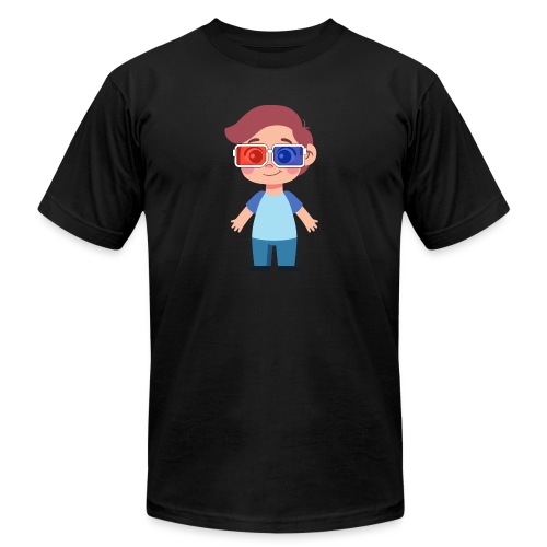 Boy with eye 3D glasses - Unisex Jersey T-Shirt by Bella + Canvas