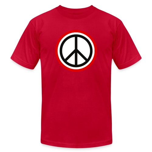 Peace Sign | Black White and Red - Unisex Jersey T-Shirt by Bella + Canvas