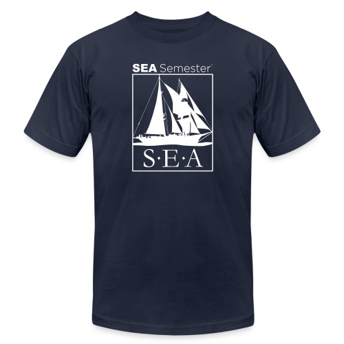 SEA_logo_WHITE_eps - Unisex Jersey T-Shirt by Bella + Canvas