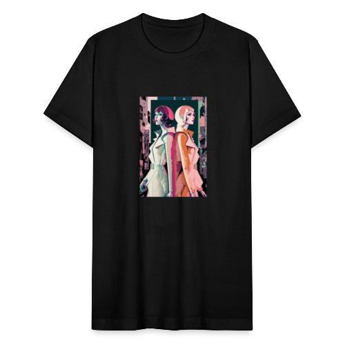 Trench Coats - Vibrant Colorful Fashion Portrait - Unisex Jersey T-Shirt by Bella + Canvas