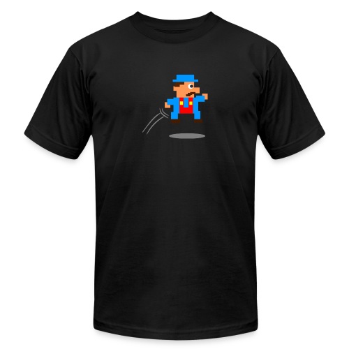 Blue Guy Jumping - Unisex Jersey T-Shirt by Bella + Canvas