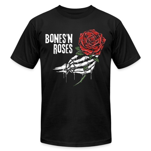 skull bones roses - Unisex Jersey T-Shirt by Bella + Canvas