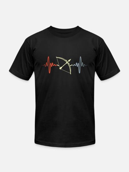 Bow Heartbeat - Unisex Jersey T-Shirt by Bella + Canvas - black