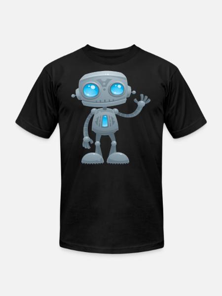 Waving Robot - Unisex Jersey T-Shirt by Bella + Canvas - black
