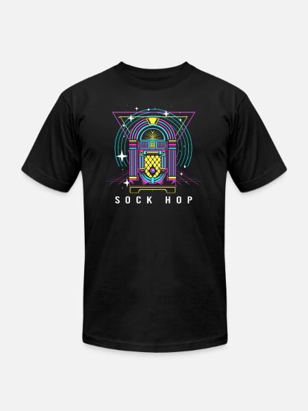 Dance Party Sock Hop - Unisex Jersey T-Shirt by Bella + Canvas - black