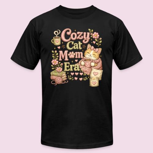 Cozy Cat Mom Era Faux Stitched Design - Unisex Jersey T-Shirt by Bella + Canvas