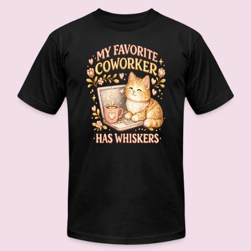 My Favorite Coworker Has Whiskers Faux Stitched - Unisex Jersey T-Shirt by Bella + Canvas