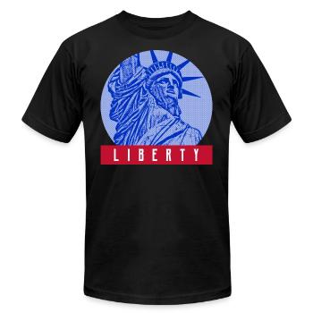 Liberty - Unisex Jersey T-Shirt by Bella + Canvas - black - Front - Jose (178cm)