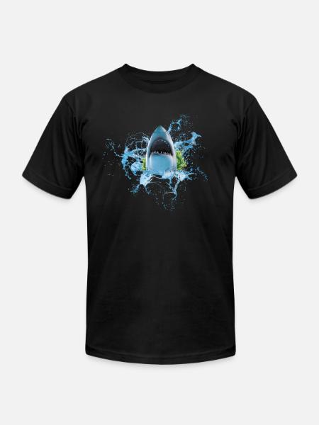 Shark Shark Fish - Unisex Jersey T-Shirt by Bella + Canvas - black