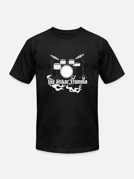 Swedish Bass And Drum Shirt Present Gift T-Shirt - Unisex Jersey T-Shirt by Bella + Canvas - black