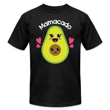Mamacado Enceinte Maman Maman Design Mignon Avocat - T-shirt unisexe Bella + Canvas - noir - Devant - Jose (178cm)