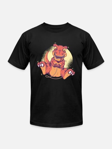 Dino Gamer - Unisex Jersey T-Shirt by Bella + Canvas - black