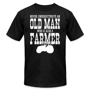 Farmer - Unisex Jersey T-Shirt by Bella + Canvas - black - Front - Jose (178cm)
