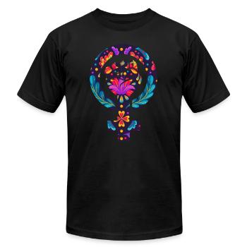 Le pouvoir féministe féministe de fille de féminisme de symbole des femmes - T-shirt unisexe Bella + Canvas - noir - Devant - Jose (178cm)