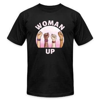 Femme vers le haut du cadeau féminin féministe de féminisme - T-shirt unisexe Bella + Canvas - noir - Devant - Jose (178cm)