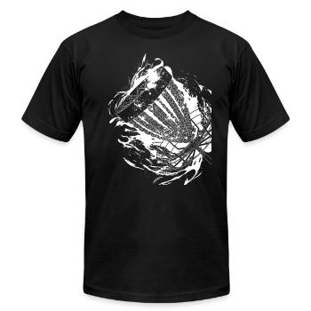 Disc Golf - Unisex Jersey T-Shirt by Bella + Canvas - black - Front - Jose (178cm)