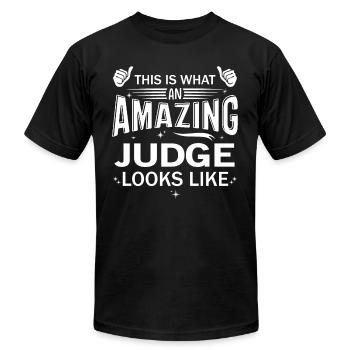 Amazing Judge - Unisex Jersey T-Shirt by Bella + Canvas - black - Front - Jose (178cm)
