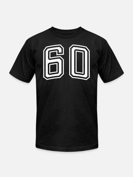 Number 60 White - Unisex Jersey T-Shirt by Bella + Canvas - black