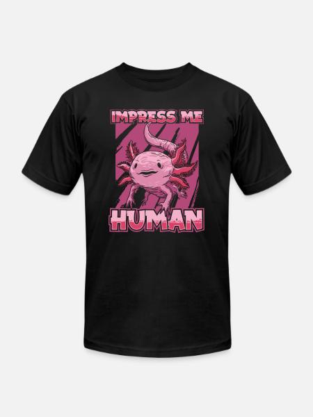 Axolotl Salamander - Unisex Jersey T-Shirt by Bella + Canvas - black