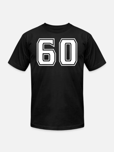 Number 60 White - Unisex Jersey T-Shirt by Bella + Canvas - black