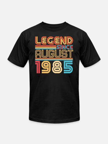 Birthday Greeting For August 1985 - Unisex Jersey T-Shirt by Bella + Canvas - black