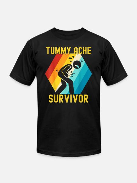 Tummy Ache Survivor - Unisex Jersey T-Shirt by Bella + Canvas - black