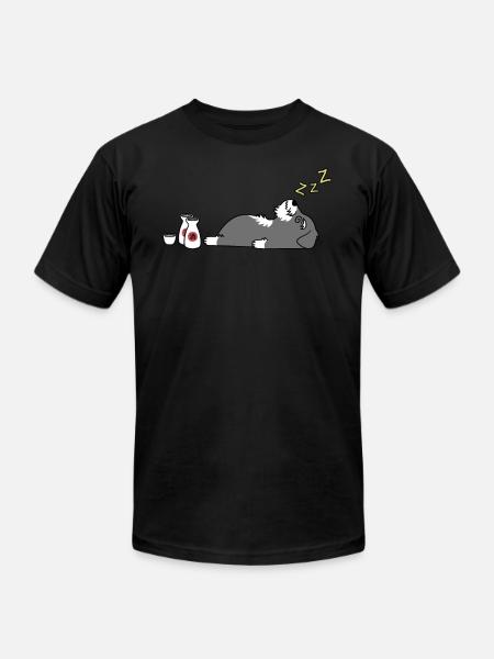 Schnauzer Sake Drunk - Unisex Jersey T-Shirt by Bella + Canvas - black