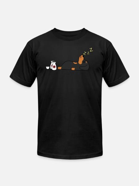 Dachshund Sake Drunk - Unisex Jersey T-Shirt by Bella + Canvas - black