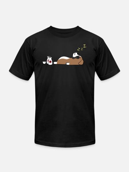 Boxer Dog Sake Drunk - Unisex Jersey T-Shirt by Bella + Canvas - black