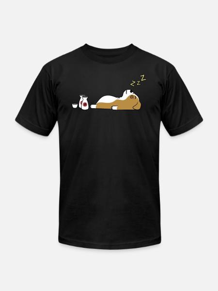 English Bulldog Sake Drunk - Unisex Jersey T-Shirt by Bella + Canvas - black