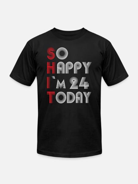24 Birthday - Unisex Jersey T-Shirt by Bella + Canvas - black