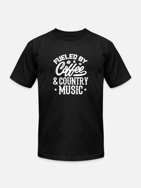 Fueled By Coffee & Country Music - Unisex Jersey T-Shirt by Bella + Canvas - black