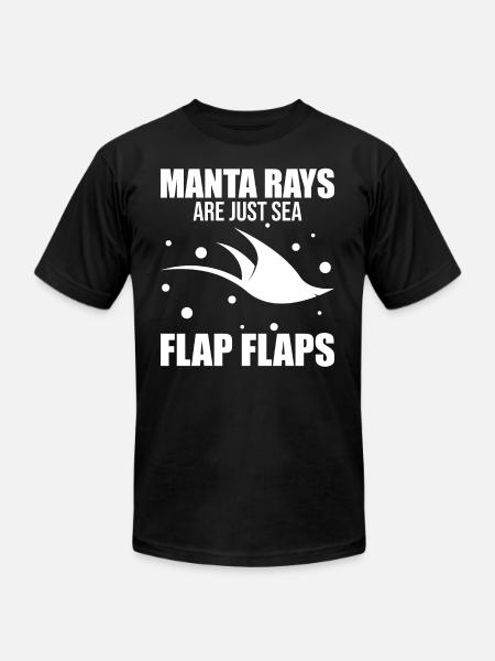 Funny Manta Ray Stingray - Unisex Jersey T-Shirt by Bella + Canvas - black