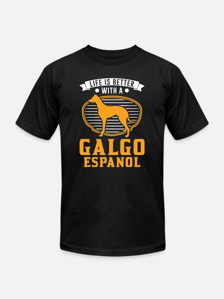 Life Is Better With A Galgo Espanol - Unisex Jersey T-Shirt by Bella + Canvas - black