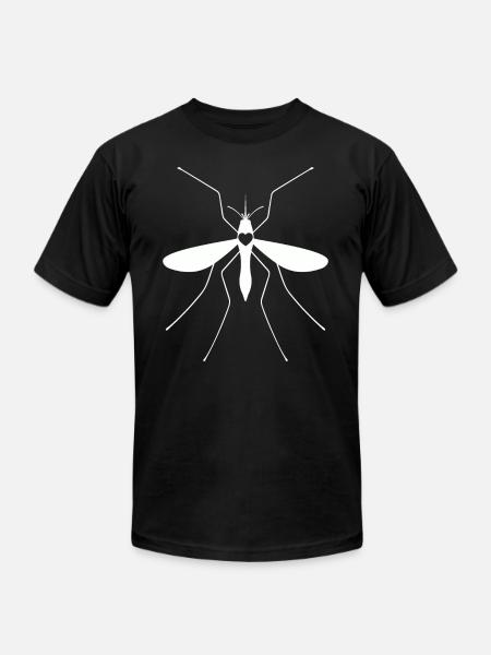 Mosquito Silhouette Heart - Unisex Jersey T-Shirt by Bella + Canvas - black