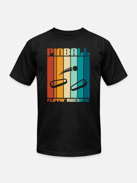 Pinball Flipping Awesome - Unisex Jersey T-Shirt by Bella + Canvas - black