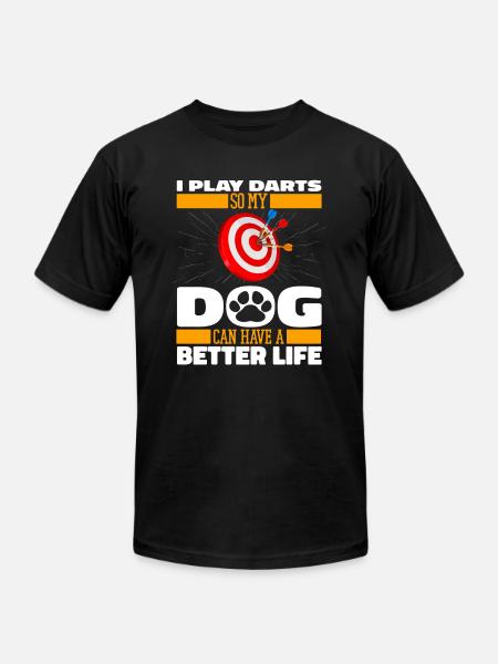Darting Darts Dog - Unisex Jersey T-Shirt by Bella + Canvas - black