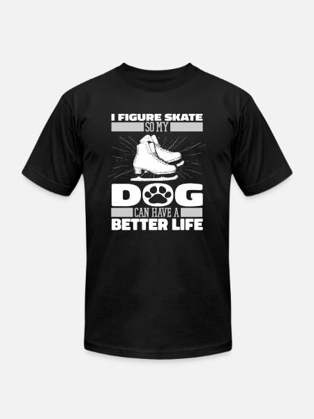 Figure Skating Dog - Unisex Jersey T-Shirt by Bella + Canvas - black